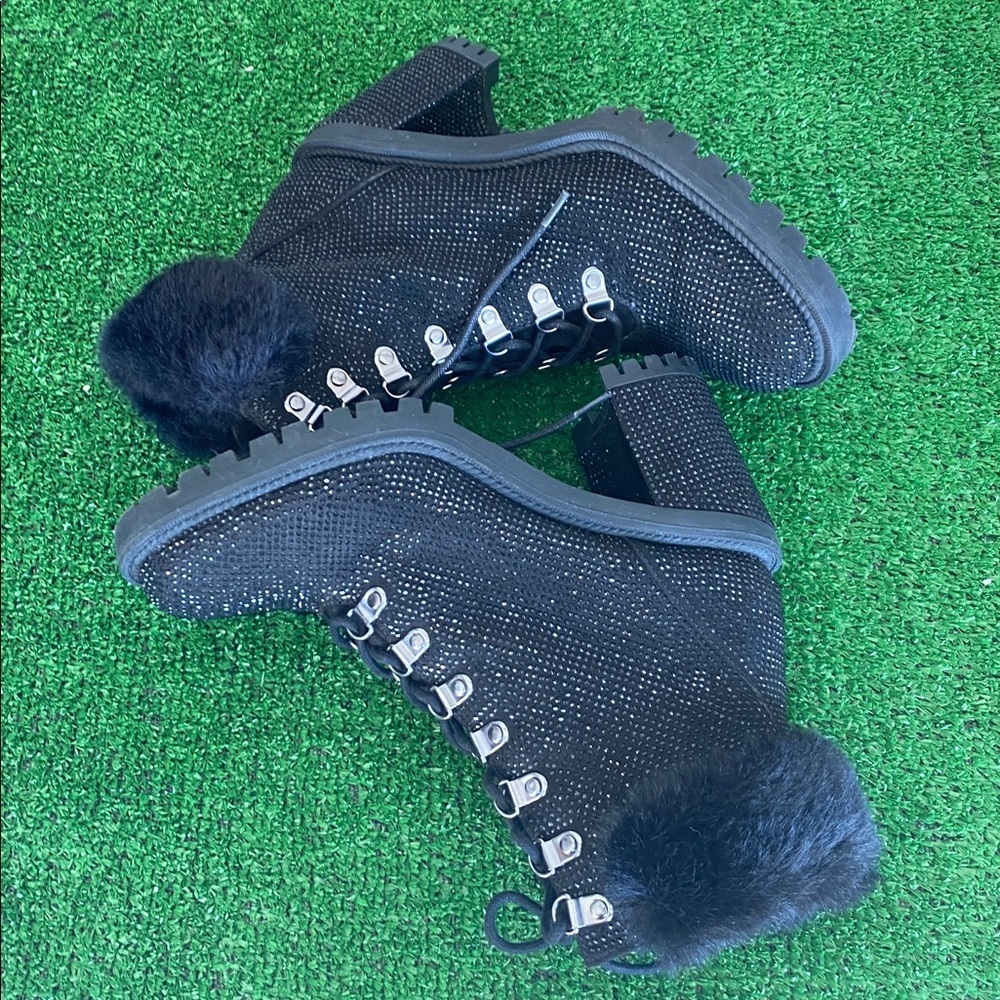 Jessica Simpson Women’s Deliah Rhinestone Booties –Black Size 7M (EU 37.5) H-10 - Picture 4 of 12